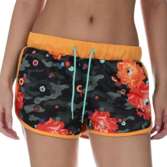 Puma x SUE TSAI Collab Camo Peony Print Drawstring Athletic Sport Shorts Small - Picture 1 of 13